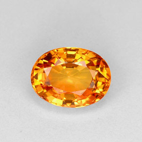 Zaffiro naturale arancione da 1,25 ct, taglio ovale, VVS-VS
