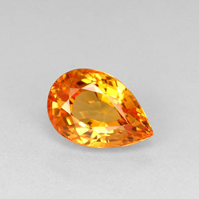 Zaffiro naturale arancione da 1,02 ct, taglio a pera, VVS