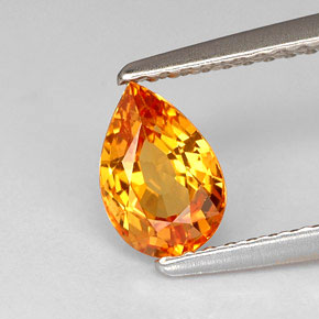 Zaffiro naturale arancione da 1,02 ct, taglio a pera, VVS