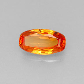 Zaffiro naturale arancione da 0,90 ct, taglio a cuscino, VVS-VS