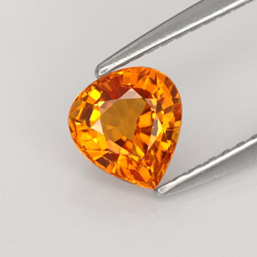 Zaffiro naturale arancione da 1,02 ct, taglio a pera, VS
