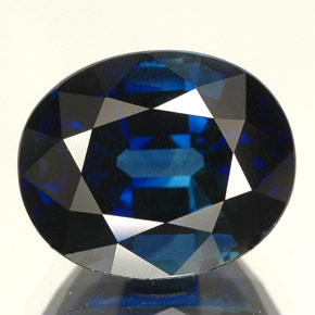 Zaffiro naturale blu da 5,09 ct, taglio ovale, IF