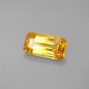 Zaffiro naturale giallo da 2,17 ct, taglio smeraldo, VS-SI
