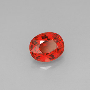 Zaffiro naturale arancione da 1,19 ct, taglio ovale, VS