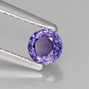Zaffiro naturale viola da 0,40 ct, taglio rotondo, VVS-VS