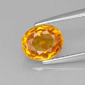 Zaffiro naturale arancione da 1,41 ct, taglio ovale, VS