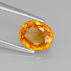 Zaffiro naturale arancione da 1,41 ct, taglio ovale, VS