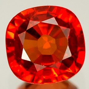 Zaffiro naturale arancione da 1,25 ct, taglio a cuscino, VVS-VS