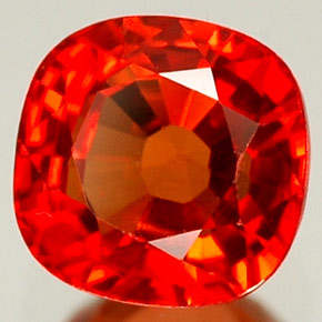 Zaffiro naturale arancione da 1,25 ct, taglio a cuscino, VVS-VS