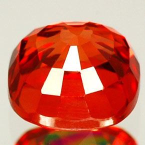 Zaffiro naturale arancione da 1,25 ct, taglio a cuscino, VVS-VS