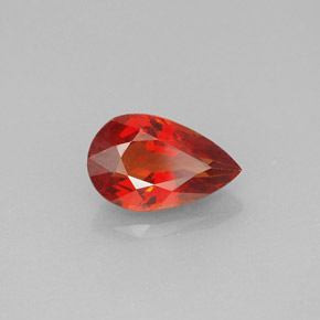 Zaffiro naturale arancione da 1,61 ct, taglio a pera, VS