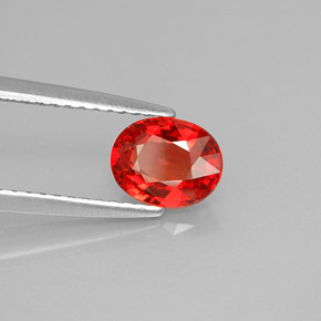 Zaffiro naturale arancione da 0,99 ct, taglio ovale, VVS-VS