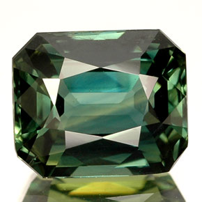 Zaffiro naturale verde da 3,03 ct, taglio smeraldo, VS