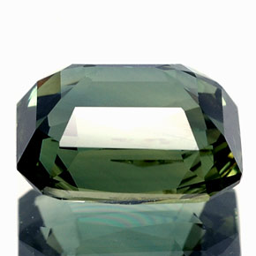 Zaffiro naturale verde da 3,03 ct, taglio smeraldo, VS