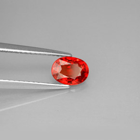 Zaffiro naturale arancione da 0,99 ct, taglio ovale, VVS-VS