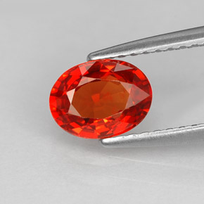Zaffiro naturale arancione da 1,24 ct, taglio ovale, VS