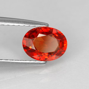 Zaffiro naturale arancione da 1,24 ct, taglio ovale, VS