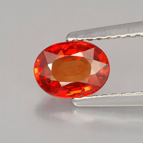 Zaffiro naturale arancione da 0,99 ct, taglio ovale, VS