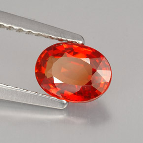 Zaffiro naturale arancione da 0,99 ct, taglio ovale, VS