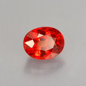 Zaffiro naturale arancione da 1,10 ct, taglio ovale, VS