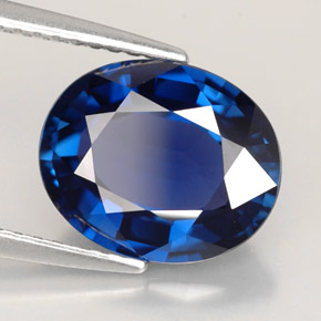 Zaffiro naturale blu da 4,06 ct, taglio ovale, VVS