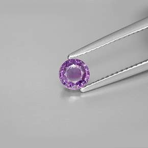 Zaffiro naturale viola da 0,58 ct, taglio rotondo, VVS