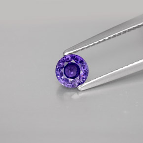 Zaffiro naturale viola da 0,62 ct, taglio rotondo, VS