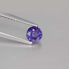 Zaffiro naturale viola da 0,62 ct, taglio rotondo, VS