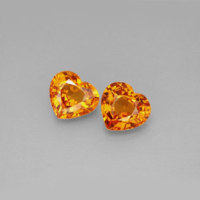 Zaffiro naturale arancione da  ct, a forma di cuore, VVS