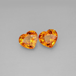 Zaffiro naturale arancione da  ct, a forma di cuore, VVS