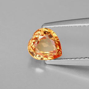 Zaffiro naturale arancione da 1,35 ct, a forma di cuore, VVS-VS