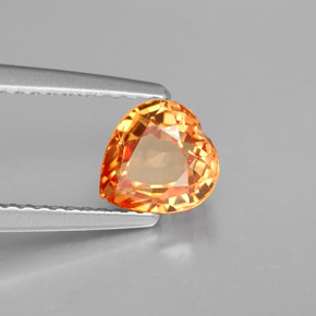 Zaffiro naturale arancione da 1,35 ct, a forma di cuore, VVS-VS