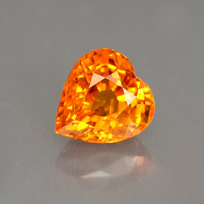 Zaffiro naturale arancione da 1,16 ct, a forma di cuore, VS-SI