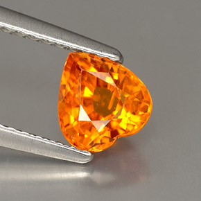 Zaffiro naturale arancione da 1,16 ct, a forma di cuore, VS-SI
