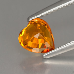 Zaffiro naturale arancione da 1,16 ct, a forma di cuore, VS-SI