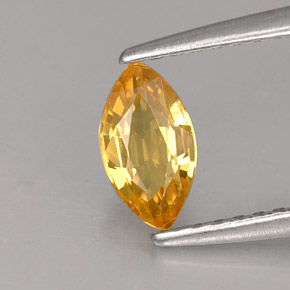 Zaffiro naturale giallo da 0,62 ct, marchesa, VS
