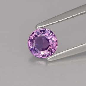 Zaffiro naturale viola da 0,55 ct, taglio rotondo, VVS-VS