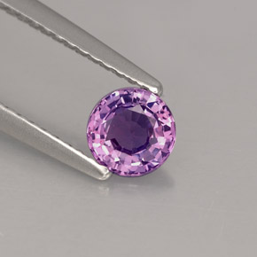 Zaffiro naturale viola da 0,55 ct, taglio rotondo, VVS-VS