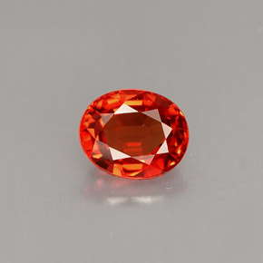 Zaffiro naturale arancione da 0,90 ct, taglio ovale, VS