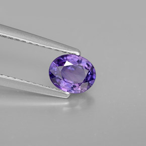 Zaffiro naturale viola da 0,70 ct, taglio ovale, VS