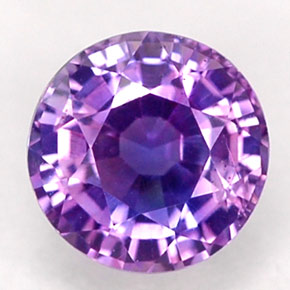 Zaffiro naturale viola da 0,65 ct, taglio rotondo, VS