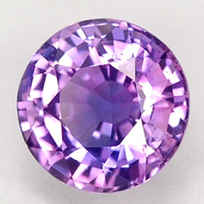 Zaffiro naturale viola da 0,65 ct, taglio rotondo, VS
