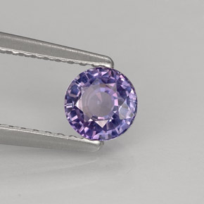 Zaffiro naturale viola da 0,65 ct, taglio rotondo, VVS-VS