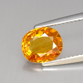 Zaffiro naturale giallo da 1,96 ct, taglio ovale, VS