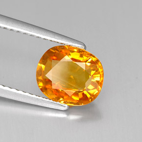 Zaffiro naturale giallo da 1,96 ct, taglio ovale, VS