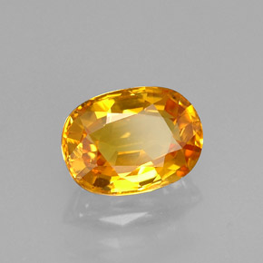 Zaffiro naturale giallo da 1,63 ct, taglio ovale, VVS-VS