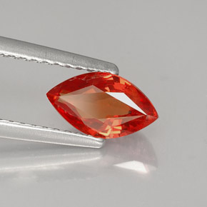 Zaffiro naturale arancione da 1,13 ct, marchesa, VS