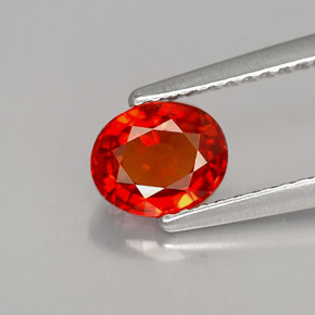 Zaffiro naturale arancione da 1,09 ct, taglio ovale, VS