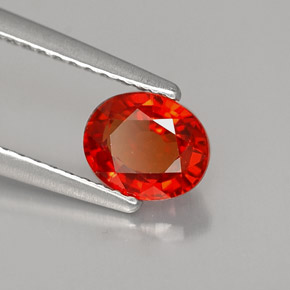Zaffiro naturale arancione da 1,09 ct, taglio ovale, VS