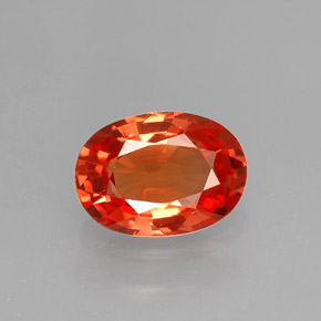 Zaffiro naturale arancione da 1,28 ct, taglio ovale, VVS-VS
